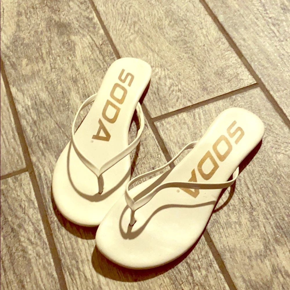 White thong sandals